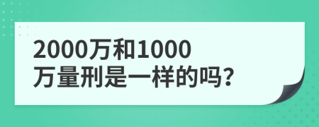 2000万和1000万量刑是一样的吗？