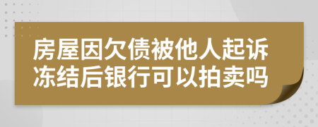 房屋因欠债被他人起诉冻结后银行可以拍卖吗