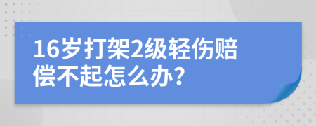 16岁打架2级轻伤赔偿不起怎么办？