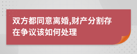 双方都同意离婚,财产分割存在争议该如何处理