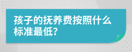 孩子的抚养费按照什么标准最低？