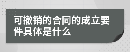 可撤销的合同的成立要件具体是什么