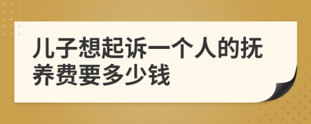 儿子想起诉一个人的抚养费要多少钱