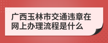 广西玉林市交通违章在网上办理流程是什么