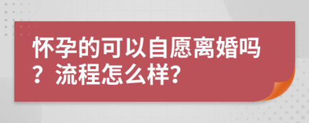 怀孕的可以自愿离婚吗？流程怎么样？