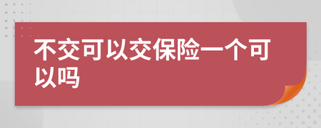 不交可以交保险一个可以吗