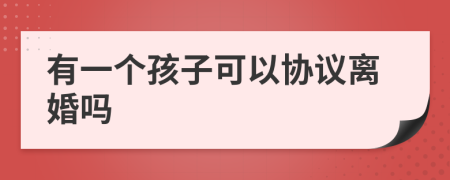 有一个孩子可以协议离婚吗