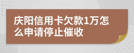 庆阳信用卡欠款1万怎么申请停止催收