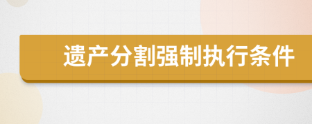 遗产分割强制执行条件