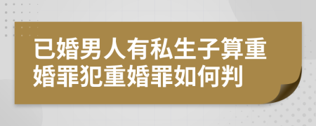 已婚男人有私生子算重婚罪犯重婚罪如何判