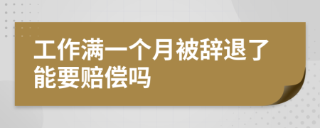 工作满一个月被辞退了能要赔偿吗