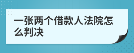 一张两个借款人法院怎么判决