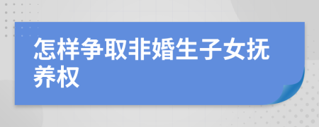 怎样争取非婚生子女抚养权