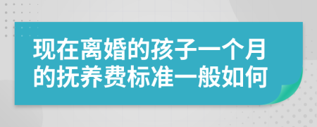 现在离婚的孩子一个月的抚养费标准一般如何