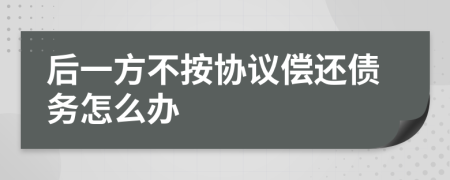 后一方不按协议偿还债务怎么办