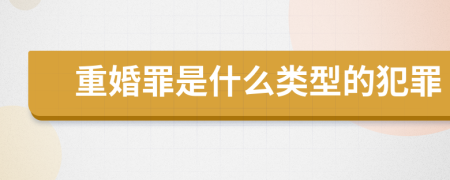 重婚罪是什么类型的犯罪