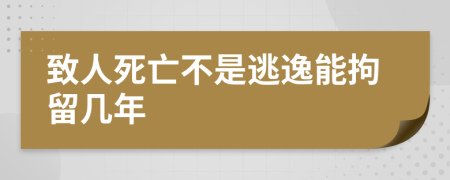 致人死亡不是逃逸能拘留几年