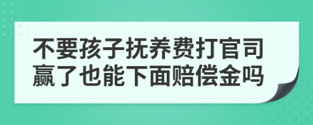 不要孩子抚养费打官司赢了也能下面赔偿金吗