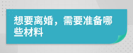 想要离婚，需要准备哪些材料