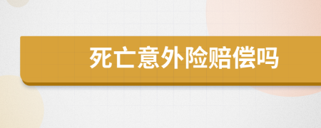 死亡意外险赔偿吗