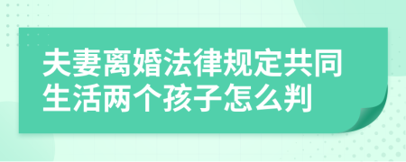 夫妻离婚法律规定共同生活两个孩子怎么判