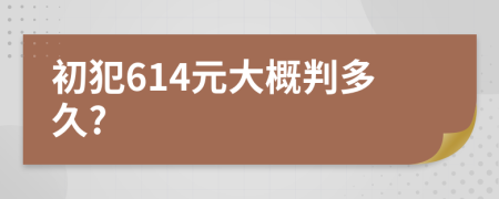 初犯614元大概判多久?