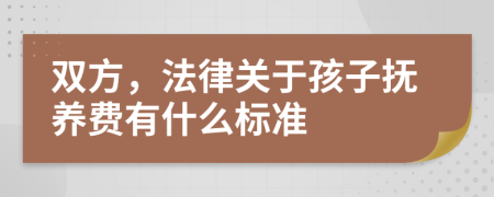 双方，法律关于孩子抚养费有什么标准
