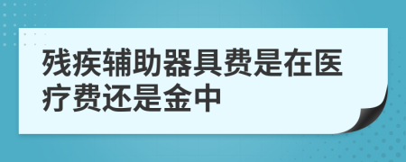 残疾辅助器具费是在医疗费还是金中