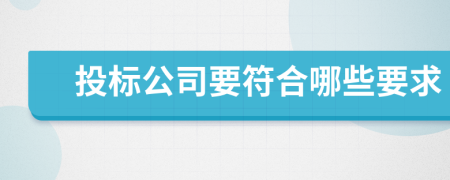 投标公司要符合哪些要求