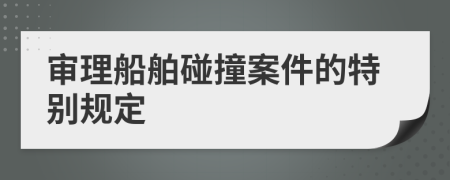 审理船舶碰撞案件的特别规定