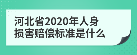 河北省2020年人身损害赔偿标准是什么