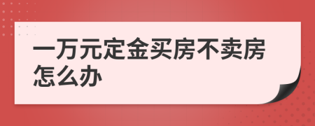 一万元定金买房不卖房怎么办