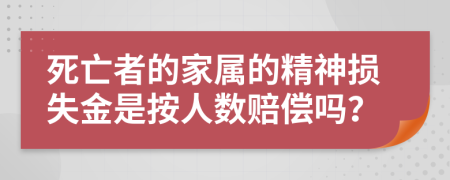死亡者的家属的精神损失金是按人数赔偿吗？