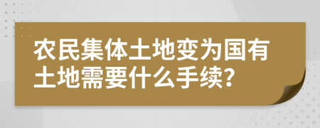 农民集体土地变为国有土地需要什么手续？