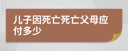 儿子因死亡死亡父母应付多少