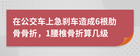 在公交车上急刹车造成6根肋骨骨折，1腰椎骨折算几级