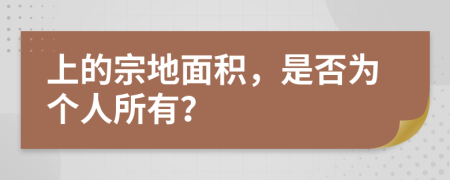 上的宗地面积，是否为个人所有？