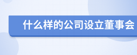 什么样的公司设立董事会