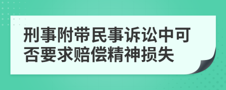 刑事附带民事诉讼中可否要求赔偿精神损失