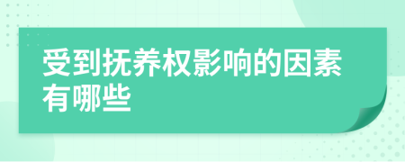 受到抚养权影响的因素有哪些
