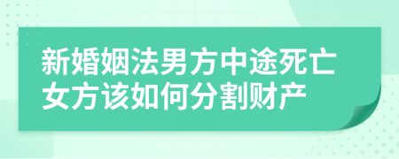 新婚姻法男方中途死亡女方该如何分割财产