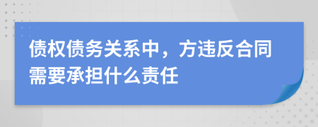 债权债务关系中，方违反合同需要承担什么责任