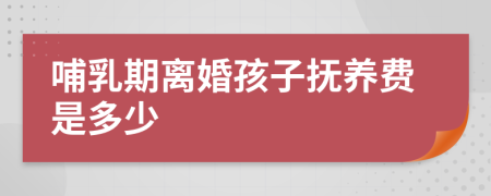 哺乳期离婚孩子抚养费是多少