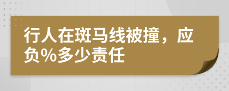 行人在斑马线被撞，应负%多少责任