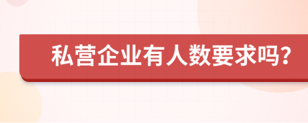 私营企业有人数要求吗？