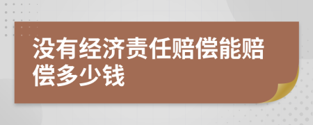 没有经济责任赔偿能赔偿多少钱