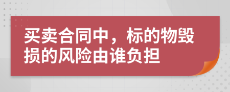 买卖合同中，标的物毁损的风险由谁负担