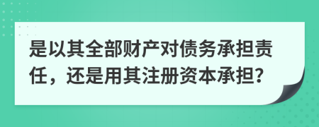 是以其全部财产对债务承担责任，还是用其注册资本承担？