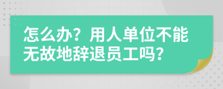 怎么办？用人单位不能无故地辞退员工吗？