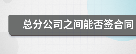 总分公司之间能否签合同